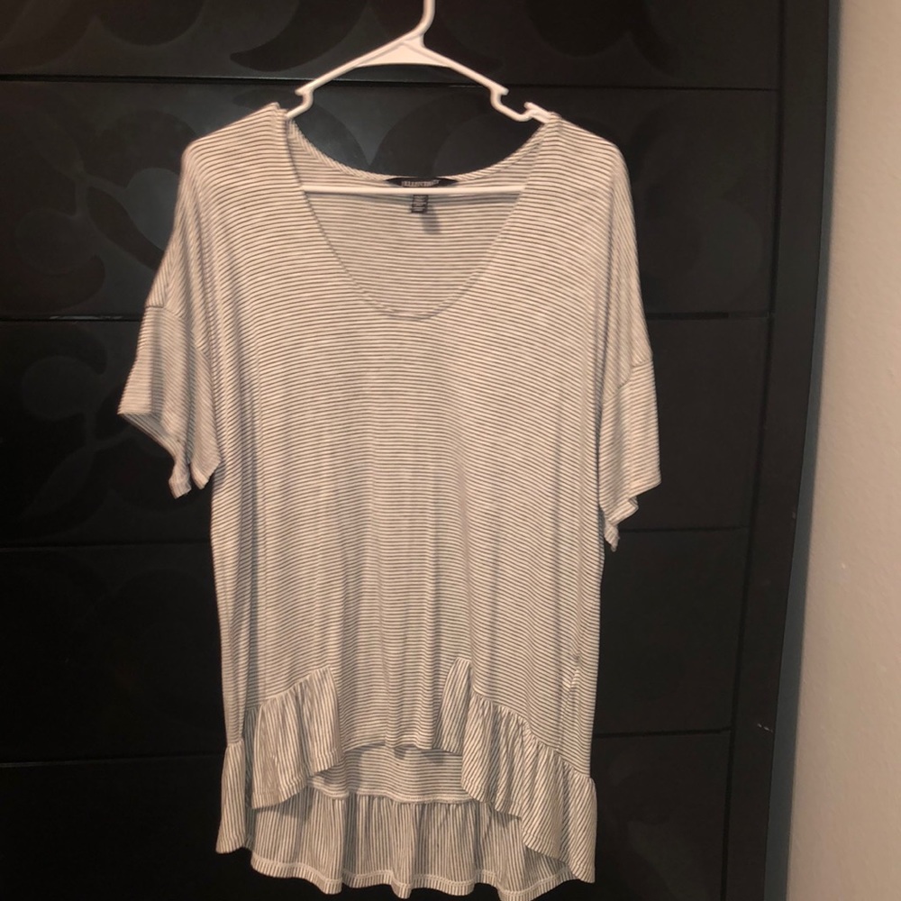 Black and white striped blouse